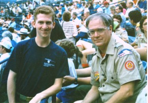 Scout Night at the Reading Phillies with my son Ron